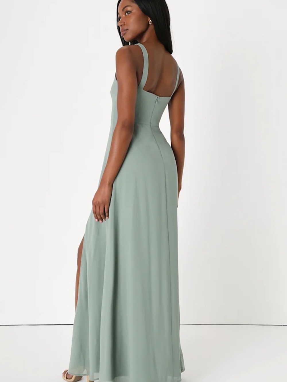 Lulus Sleeveless Women's Formal Dress (Sage Green) - Picture 4 of 6